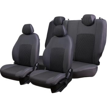 5 399 р. Комплект чехлов для сидений (РЗСиС 60/40 2Г Жаккард) ДУБЛИН Lord Autofashion  Ford Fusion  1 (2002-2012) хэтчбэк дорестайлинг,  рестайлинг, хэтчбэк (серый, вставка Сеул серый)  с доставкой в г. Горно‑Алтайск. Увеличить фотографию 3