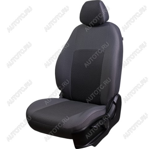 5 949 р. Комплект чехлов для сидений (РЗСиС 40/60 2Г Жаккард) Дублин Lord Autofashion  Skoda Fabia  Mk2 (2007-2014) хэтчбэк дорестайлинг, универсал рестайлинг, хэтчбэк рестайлинг (серый, вставка Сеул серая)  с доставкой в г. Горно‑Алтайск