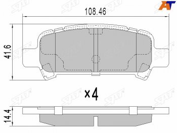 Колодки тормозные зад RH-LH SAT Subaru Forester SJ дорестайлинг (2012-2016)