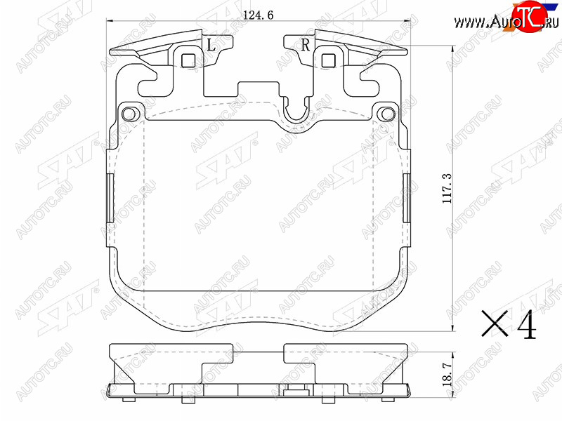 4 099 р. Колодки тормозные передние FL-FR SAT BMW X3 G01 дорестайлинг (2017-2021)  с доставкой в г. Горно‑Алтайск