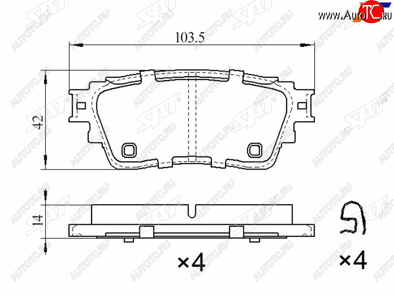 1 049 р. Колодки тормозные барабанные задние LH-RH SAT  Mitsubishi Eclipse Cross  GK - Outlander  GF  с доставкой в г. Горно‑Алтайск