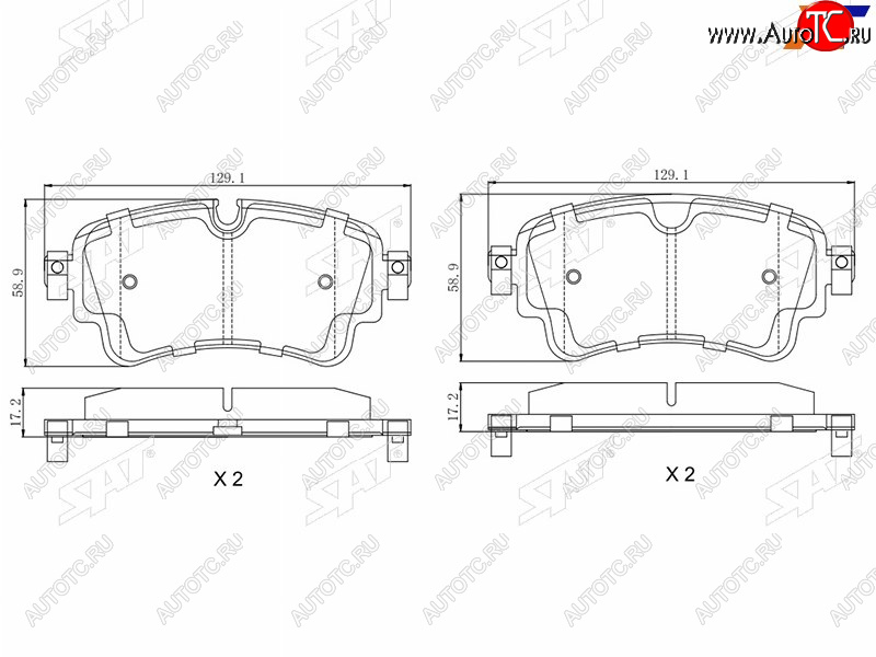 1 299 р. Колодки тормозные барабанные задние LH-RH SAT  Audi A4 (B9), A4 Allroad (B9), A8 (D4,  D5), Q5 (8R,  FY), Q7 (4M), Volkswagen Touareg (CR)  с доставкой в г. Горно‑Алтайск