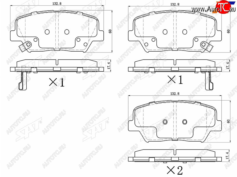 1 079 р. Колодки тормозные передние FR-FL SAT  Hyundai Creta GS дорестайлинг (2015-2019)  с доставкой в г. Горно‑Алтайск