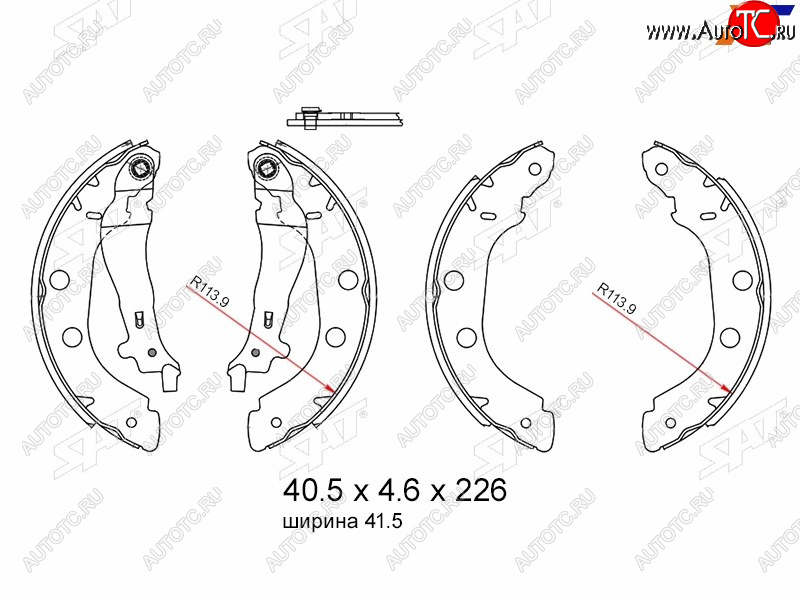 1 579 р. Колодки тормозные барабанные задние RH-LH SAT  Nissan Primera  2 седан (1999-2002), Renault Kangoo ( KC,  KW0) (1997-2016)  с доставкой в г. Горно‑Алтайск