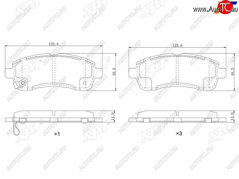 1 199 р. Колодки тормозные перед FL-FR SAT  Mazda 2/Demio  DE (2007-2014) дорестайлинг, рестайлинг  с доставкой в г. Горно‑Алтайск