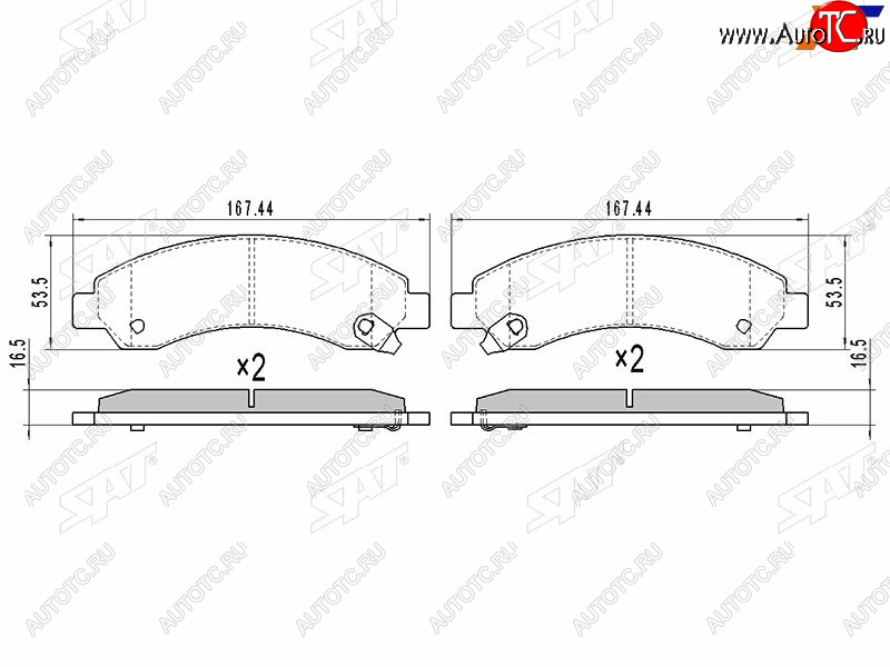 1 299 р. Колодки тормозные перед FL-FR SAT  Great Wall Hover (2006-2014)  дорестайлинг,  1-ый рестайлинг  с доставкой в г. Горно‑Алтайск