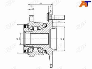 Ступичный узел задн. SAT  CR-V  RE1,RE2,RE3,RE4,RE5,RE7, Crosstour  1, Elysion  1