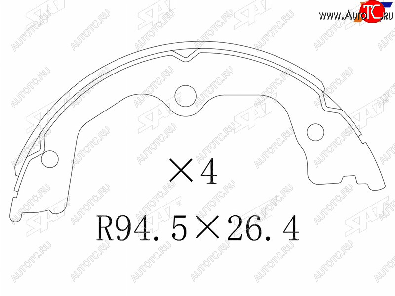 1 949 р. Колодки барабанные задние RH-LH SAT  Honda Accord  CU (2008-2013) седан дорестайлинг, седан рестайлинг  с доставкой в г. Горно‑Алтайск