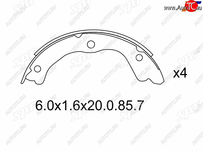 1 479 р. Колодки барабанные задние RH-LH SAT  Nissan Primera ( 3 седан,  3 универсал) - X-trail  1 T30  с доставкой в г. Горно‑Алтайск