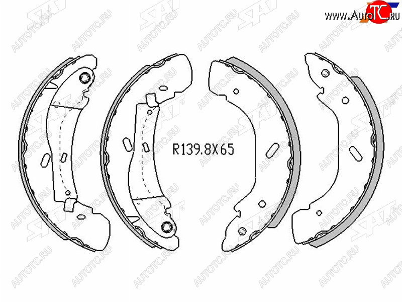 2 979 р. Колодки тормозные задние RH-LH SAT Ford Transit цельнометаллический фургон дорестайлинг (2000-2006) (Диски 16)  с доставкой в г. Горно‑Алтайск