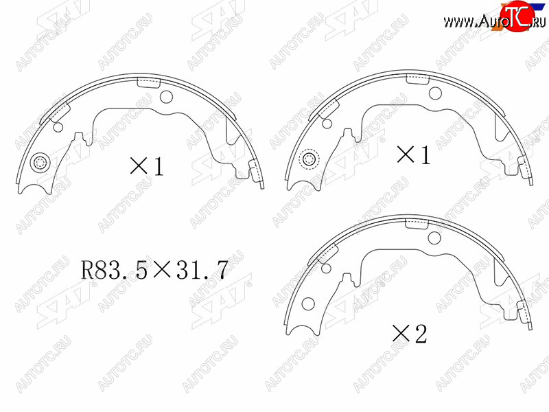 1 869 р. Колодки барабанные задние RH-LH SAT  Mitsubishi ASX - Lancer  10  с доставкой в г. Горно‑Алтайск