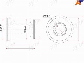 Сайлентблок переднего нижнего рычага FR SAT Toyota Land Cruiser Prado J150 дорестайлинг (2009-2013)