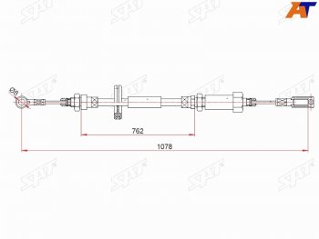 Трос ручного тормоза SAT CITROEN (Ситроен) Jumper (Джампер) ( 230,  244) (1994-2006), Peugeot (Пежо) Boxer (Боксер)  250 (2006-2014)