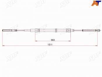 Трос ручного тормоза LH-RH SAT Volkswagen Polo Mk3 универсал дорестайлинг (1994-1999)  (Без ABS)