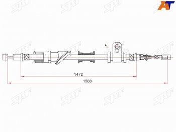 Трос ручного тормоза LH SAT Mitsubishi Carisma (1996-1999)