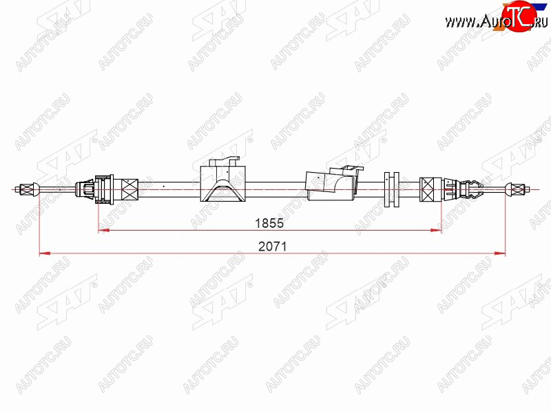 1 499 р. Трос ручного тормоза RH SAT Ford Galaxy 2 дорестайлинг (2006-2010)  с доставкой в г. Горно‑Алтайск