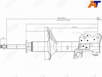 Стойка передняя LH SAT Nissan Almera (N15,  N16,  G15), Almera Classic (седан), Pulsar (N15,  N16), Sentra (4,  5,  6,  7), Sunny (N14,  B15,  N16,  N17)