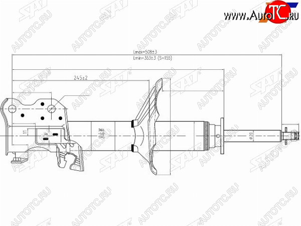 3 369 р. Стойка передняя RH SAT Nissan Almera Classic седан B10 (2006-2013)  с доставкой в г. Горно‑Алтайск