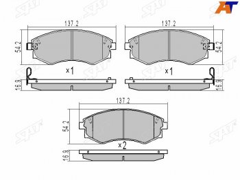 1 249 р. Колодки тормозные передние FR-FL SAT  Hyundai Sonata Y3 дорестайлинг (1993-1996)  с доставкой в г. Горно‑Алтайск. Увеличить фотографию 2