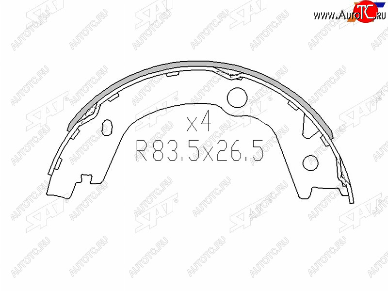 1 239 р. Колодки барабанные задние RH-LH SAT Hyundai Sonata YF (2009-2014)  с доставкой в г. Горно‑Алтайск