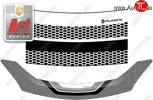 2 299 р. Дефлектор капота CA-Plastic  Toyota Ractis (2010-2016) (Серия Art черная)  с доставкой в г. Горно‑Алтайск