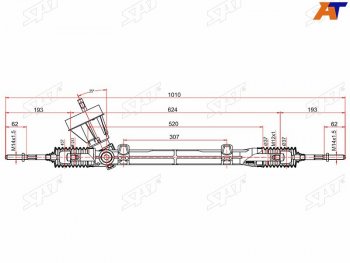 6 299 р. Рейка рулевая без ГУ LHD SAT Renault Logan 2 рестайлинг (2018-2024)  с доставкой в г. Горно‑Алтайск. Увеличить фотографию 2