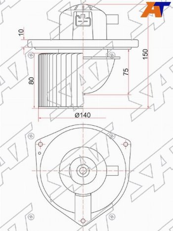 Мотор отопителя салона Mitsubishi ASX 10-20  Galant 03-12  Lancer 07-17  Outlander 05-12  Citroe SAT ST-7802A017