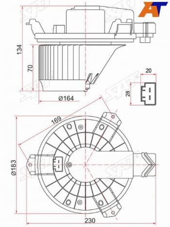Мотор отопителя салона Honda Accord 08-13  CR-V 06-12  Toyota Land Cruiser Prado (J120) 02-07  Ch SAT ST-79310-TA0-A01