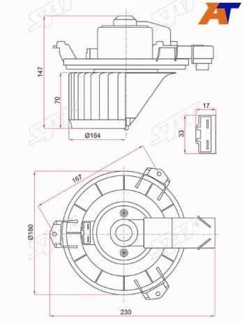 Мотор отопителя салона Ford Mondeo 14-19  Toyota Land Cruiser Prado (J120) 02-09  Lexus GX 02-09  SAT ST-87103-35060