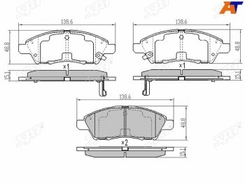 899 р. Колодки тормозные перед FR-FL SAT Nissan Cube 3 (2008-2025)  с доставкой в г. Горно‑Алтайск. Увеличить фотографию 1