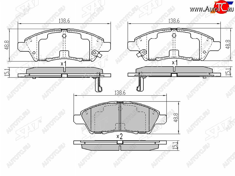 899 р. Колодки тормозные перед FR-FL SAT Nissan Cube 3 (2008-2025)  с доставкой в г. Горно‑Алтайск