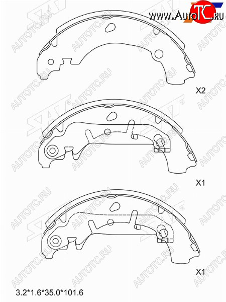 1 789 р. Колодки тормозные задние RH-LH SAT Ford Fiesta 5 хэтчбэк 5 дв. дорестайлинг (2001-2005)  с доставкой в г. Горно‑Алтайск