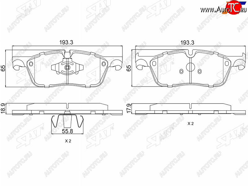 1 769 р. Колодки тормозные перед FL-FR SAT  Jaguar F-Pace  X761 (2015-2022), Land Rover Range Rover Velar  1 L560 (2017-2024)  с доставкой в г. Горно‑Алтайск