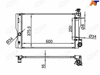 8 249 р. Радиатор SAT  Toyota Corolla  E150 - Wish  XE20 (применимо для Daihatsu Altis 06-10)  с доставкой в г. Горно‑Алтайск. Увеличить фотографию 1