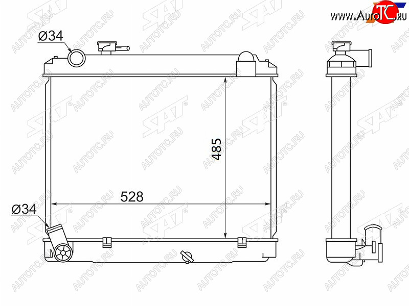 10 899 р. Радиатор SAT  Toyota Town Ace  3 (1996-2008)  с доставкой в г. Горно‑Алтайск
