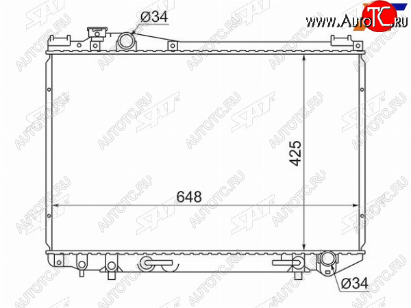 6 849 р. Радиатор SAT  Toyota Crown ( S130,  S140,  S150) (1991-2001) седан 2-ой рестайлинг, седан дорестайлинг, универсал 2-ой рестайлинг, седан рестайлинг, седан дорестайлинг, седан рестайлинг  с доставкой в г. Горно‑Алтайск
