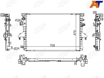 Радиатор охлаждающей жидкости SAT   Multivan  T5, Transporter ( T5,  T6,  T6.1)