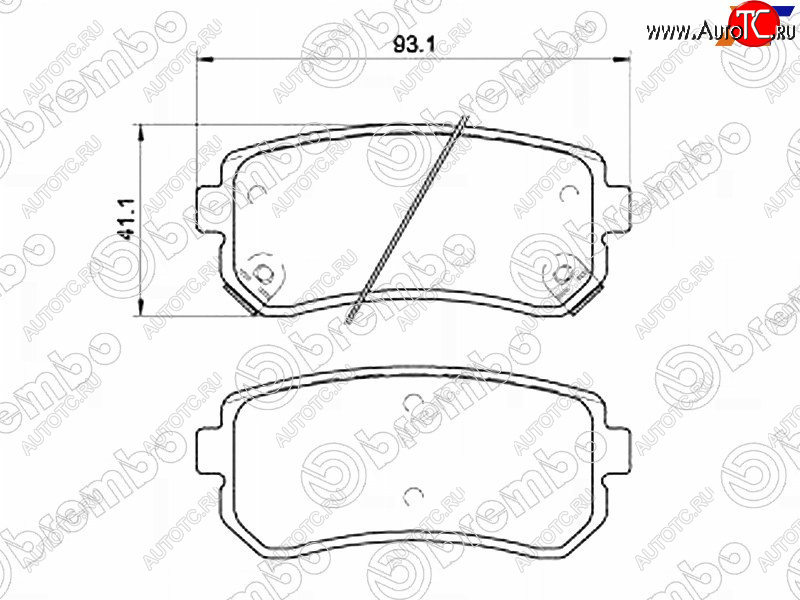 3 589 р. Колодки тормозные задние RH-LH SAT KIA Ceed 3 CD универсал (2018-2024)  с доставкой в г. Горно‑Алтайск