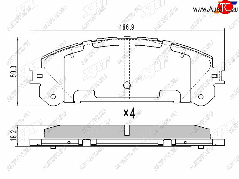 1 349 р. Колодки тормозные перед FL-FR SAT  Lexus RX350 ( AL10,  AL20) (2008-2019), Lexus RX450  AL20 (2015-2019), Lexus RX450H  AL10 (2009-2012), Toyota Highlander  XU50 (2013-2020)  с доставкой в г. Горно‑Алтайск