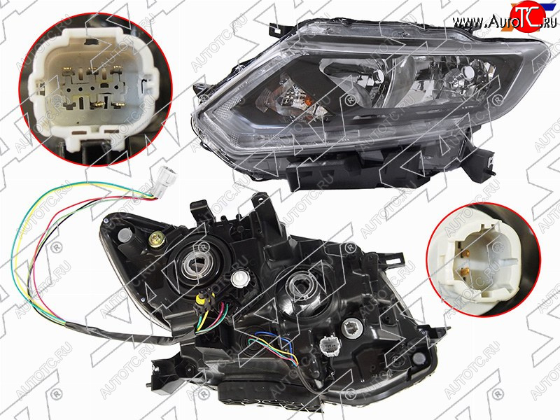 12 749 р. Фара левая (галоген, ДХО, с электрокорректором) SAT Nissan X-trail 3 T32 дорестайлинг (2013-2018)  с доставкой в г. Горно‑Алтайск