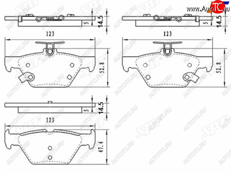 1 089 р. Колодки тормозные барабанные задние LH-RH SAT  Subaru Legacy  BN/B15 - Outback ( BS/B15,  BT)  с доставкой в г. Горно‑Алтайск