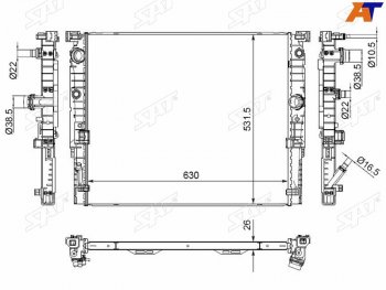 Радиатор охлаждающей жидкости SAT BMW 6 серия F13 рестайлинг, купе (2015-2018)
