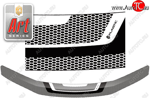 2 159 р. Дефлектор капота CA-Plastic  Lexus HS250h  F10 (2009-2013) дорестайлинг (Серия Art черная)  с доставкой в г. Горно‑Алтайск