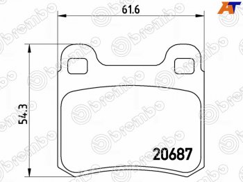 Колодки тормозные задние RH-LH SAT  C-Class  S202, E-Class  W124