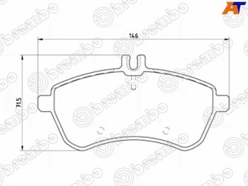 Колодки тормозные перед FR-FL SAT Mercedes-Benz C-Class CL203 дорестайлинг купе (2001-2004)