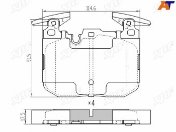 Колодки тормозные передние FL-FR SAT  1 серия  F20, 3 серия  F30