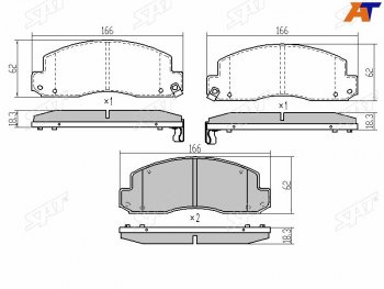 1 699 р. Колодки тормозные перед FL-FR SAT  Toyota Dyna  XZU (2002-2006) бортовой грузовик рестайлинг  с доставкой в г. Горно‑Алтайск. Увеличить фотографию 2