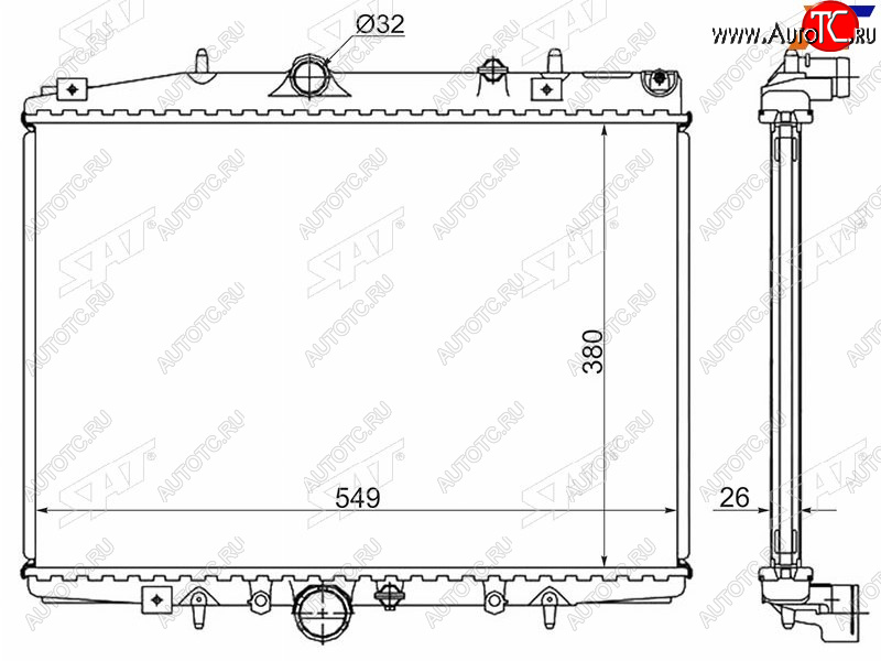 6 249 р. Радиатор охлаждающей жидкости SAT CITROEN C5 X40,DC лифтбэк дорестайлинг (2000-2004)  с доставкой в г. Горно‑Алтайск