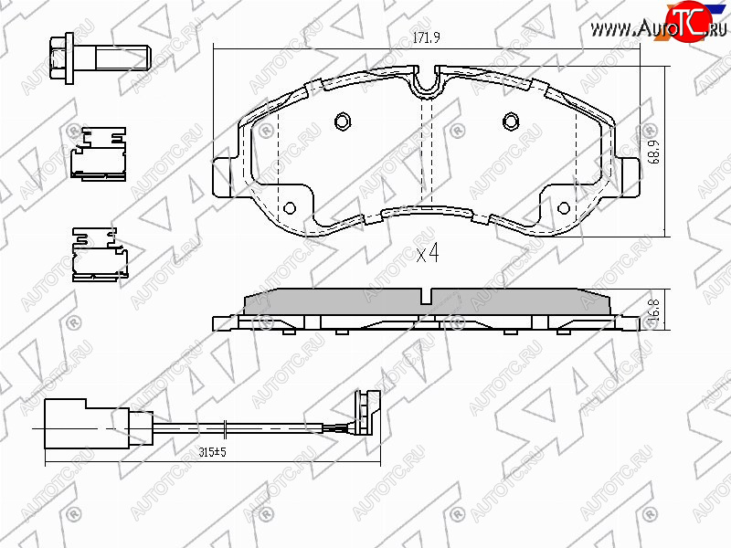 2 059 р. Колодки тормозные перед FL-FR SAT  Ford Tourneo Custom - Transit ( 4)  с доставкой в г. Горно‑Алтайск