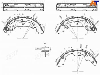 Колодки тормозные барабанные задние RH-LH SAT Toyota Aygo (2005-2014)